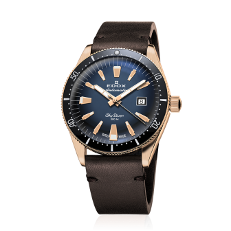 Edox SKYDIVER DATE AUTOMATIC LIMITED EDITION - 42 mm - Bronzo - Blu