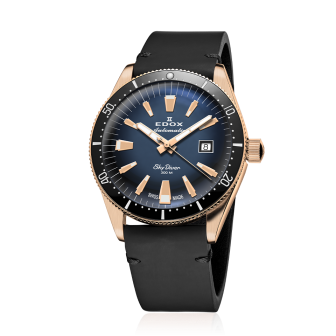 Edox SKYDIVER DATE AUTOMATIC LIMITED EDITION - 42 mm - Bronzo - Blu