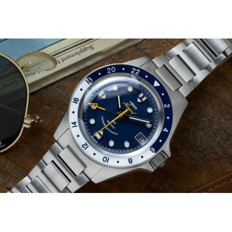 YEMA NAVYGRAF MARINE NATIONALE GMT - 38.5 mm - Blu